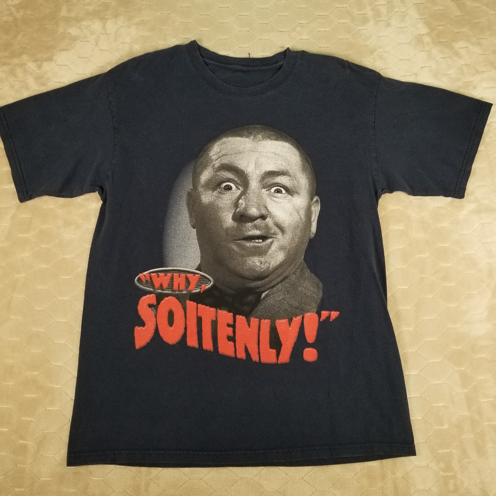 VTG Three Stooges Curly “Why Soitenly!” Shirt Cut Tag Fits M/L See Pics