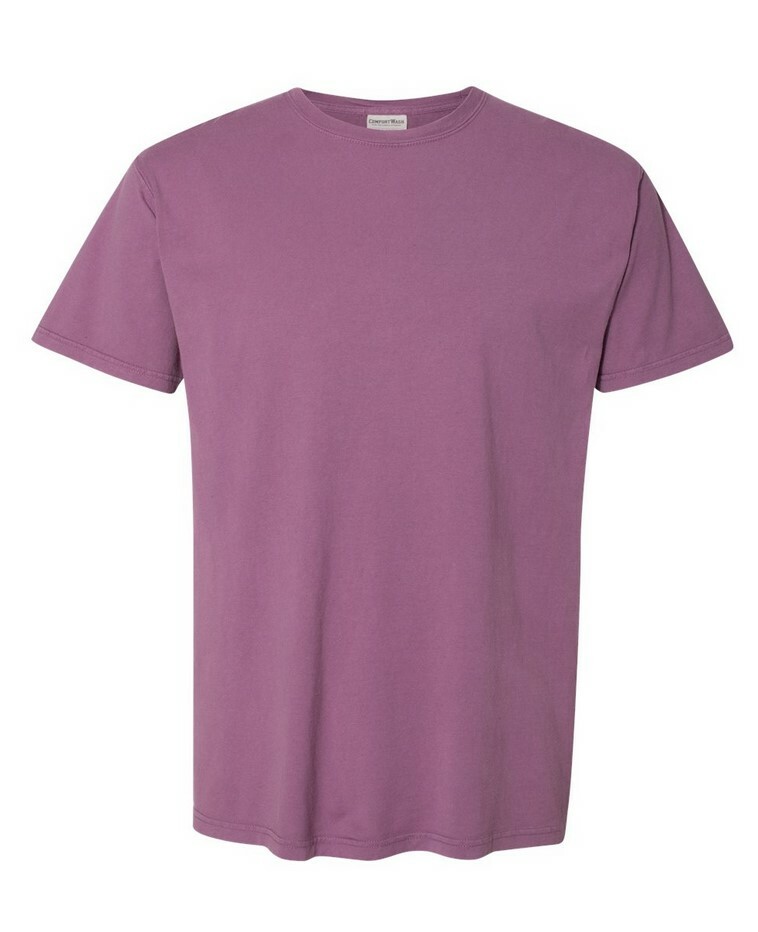 Hanes Mens Comfort Wash USA Cotton T-Shirt L LG Purple Plum Rasin Crew Neck