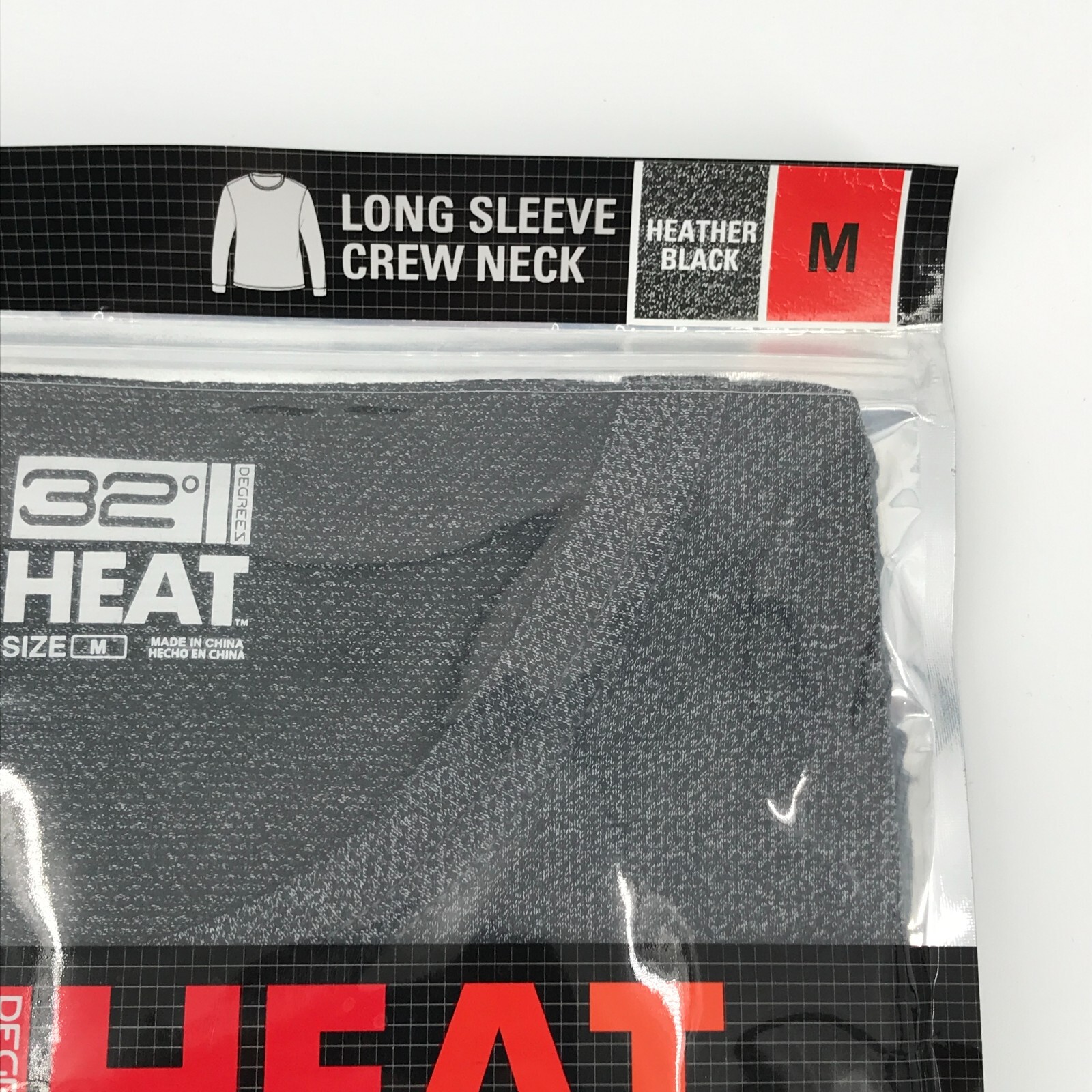 32 Degrees Heat Mens Shirt Medium Black Gray Long Sleeve Crew Performance Mesh gallery