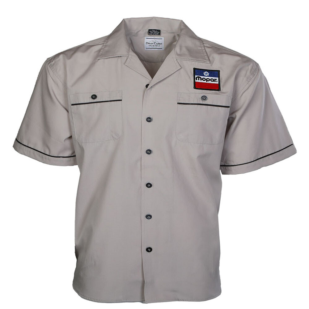 Mopar Logo Automotive Pit Mechanic Button Down Work Crew Shirt Official Licensed