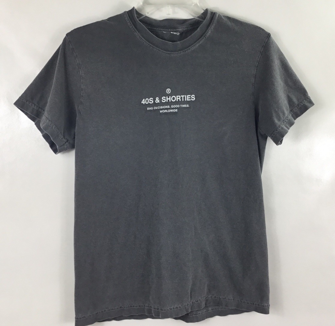 40s & Shorties T-Shirt Mens Small Gray Bad Decisions Good Times Emo Tee