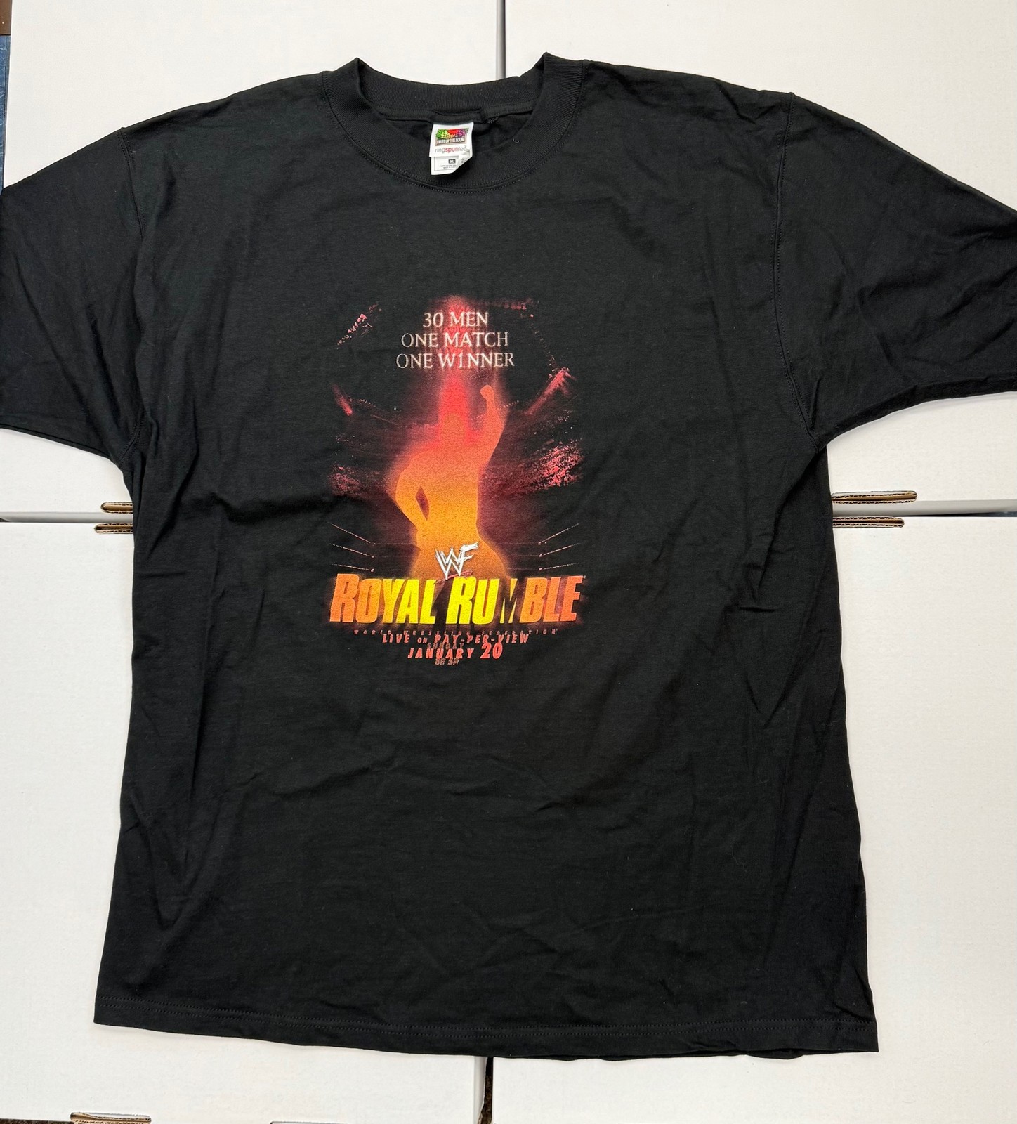 Vintage 2002 Royal Rumble WWE WWF Wrestling Graphic T Shirt Men’s XL Black Rare