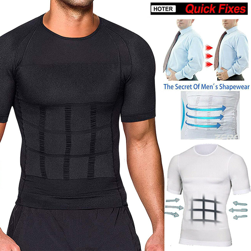 Men Slimming Body Shaper Posture Corrector Vest Tummy Compression T-Shirt Tops gallery
