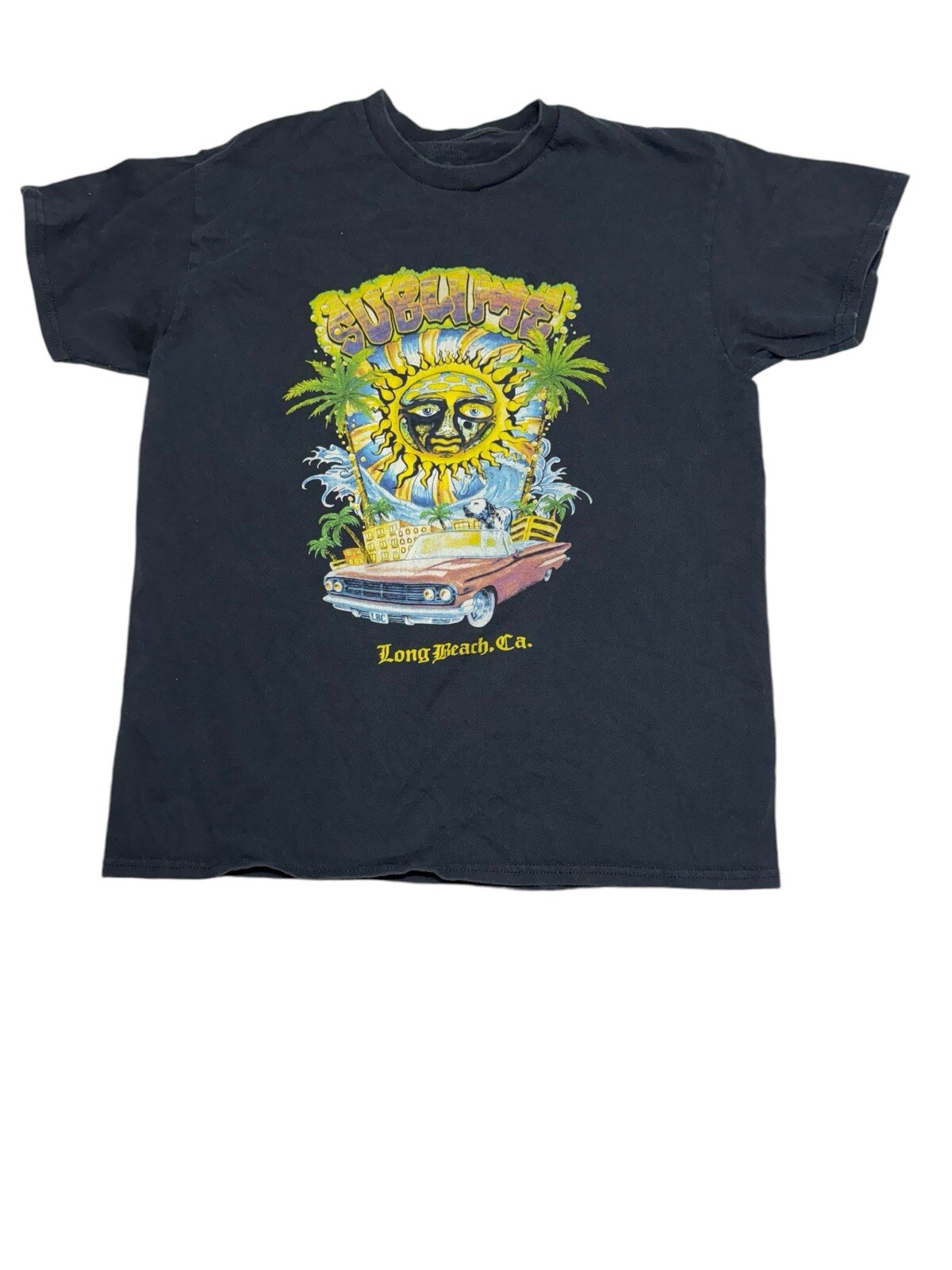 Sublime Graphic 100% Cotton Black T Shirt Long Beach California Adult Large