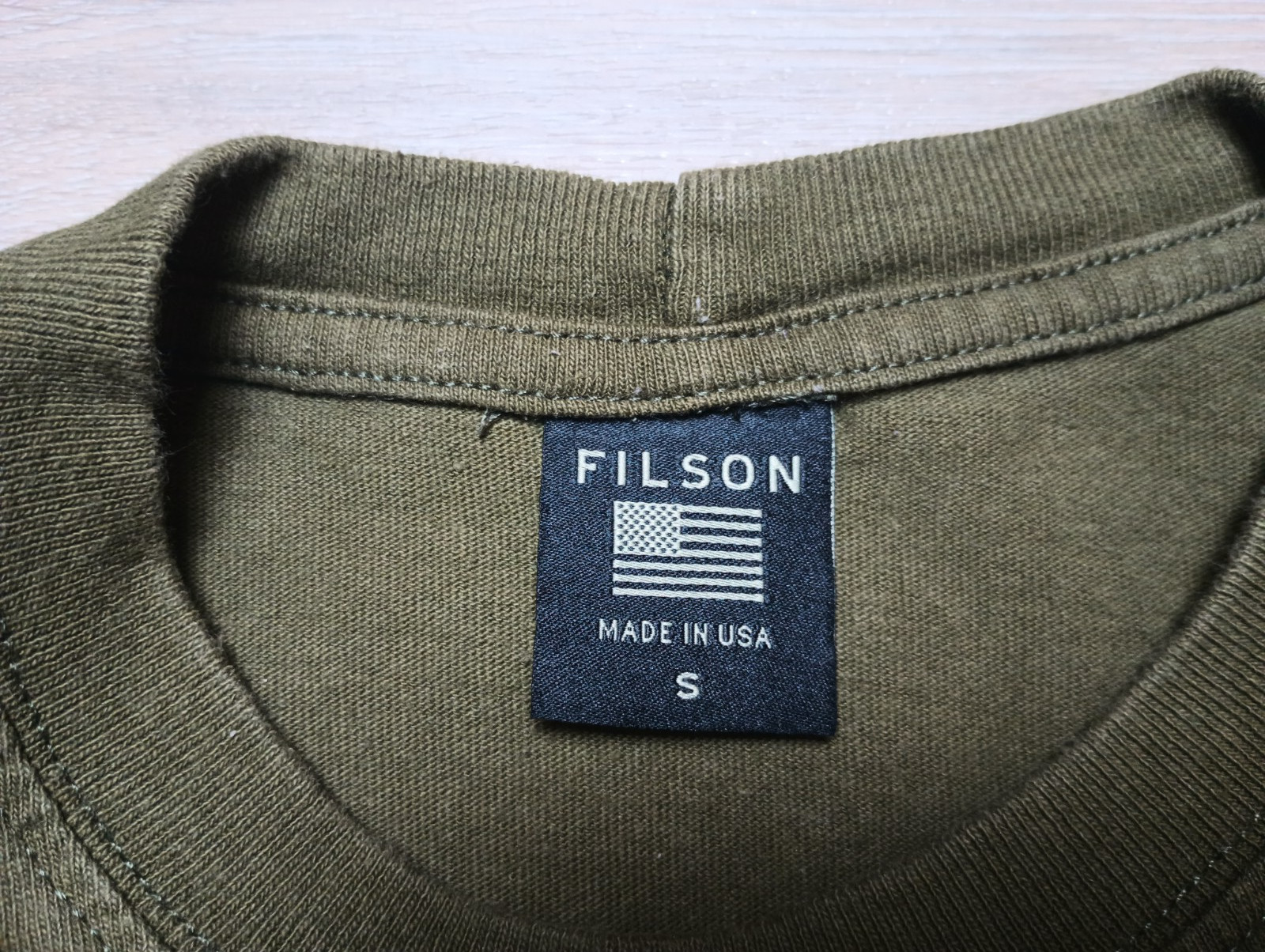 Filson Solid Pocket Tee T-Shirt Olive Men’s Size Small Made In USA outdoors EUC gallery