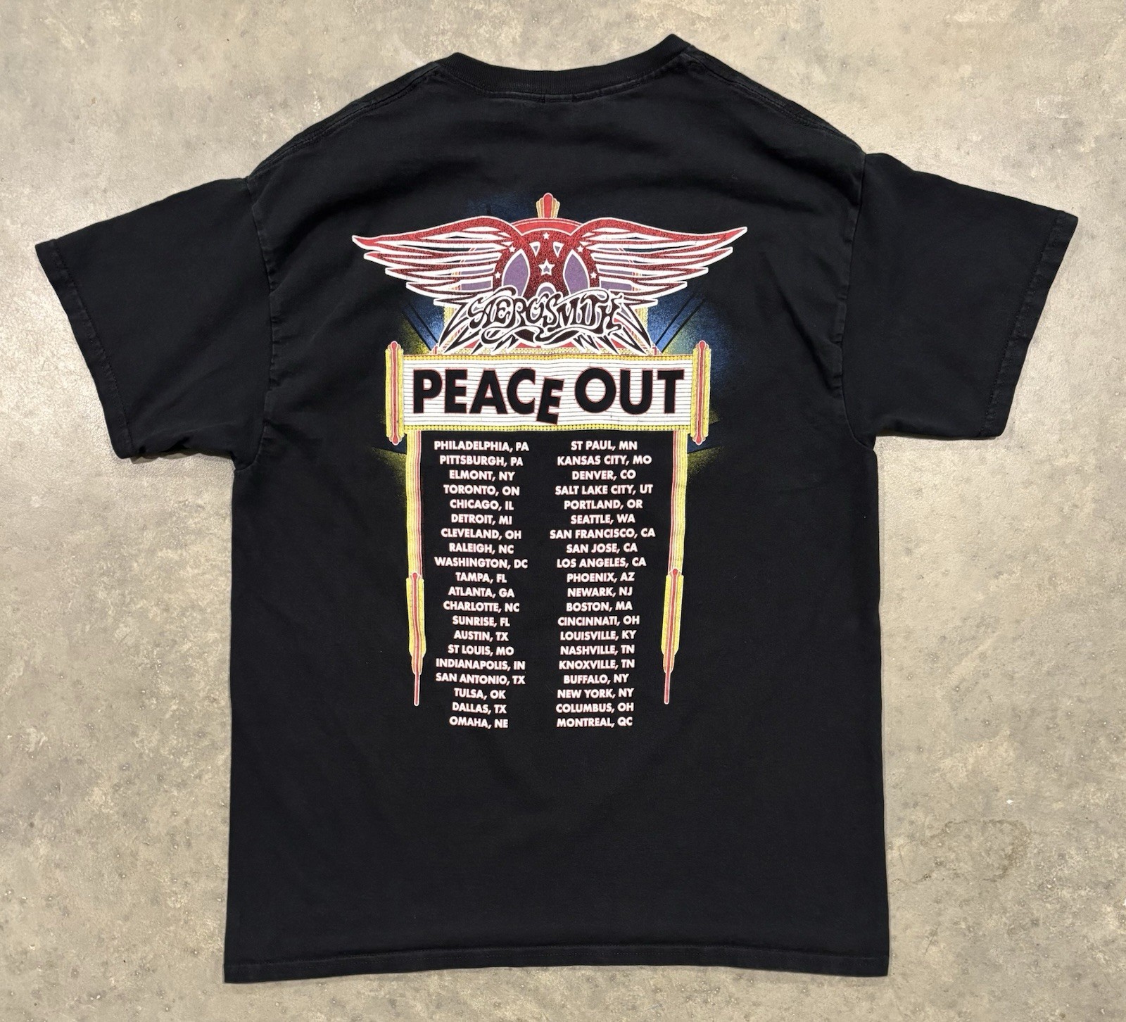 Aerosmith Peace Out Concert T-Shirt Black Size Large Shirt gallery