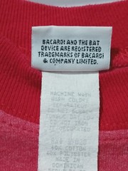 Bacardi Shirt Men’s Extra Large Red 3/4 Sleeve Rum Drink Logo Print Tee Y2K