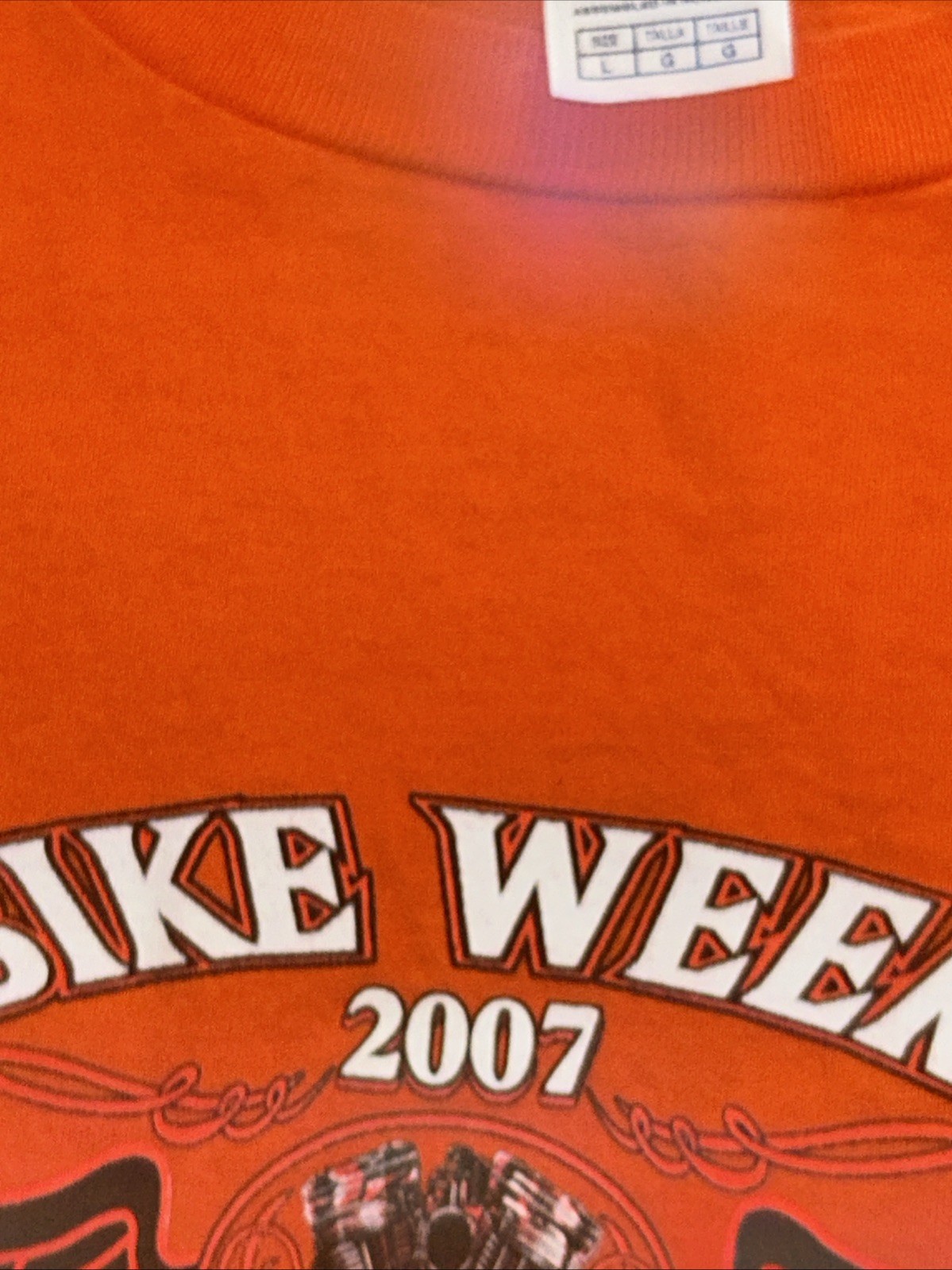 Biker Short Sleeve Orange Shirt L Sturgis 2007 gallery