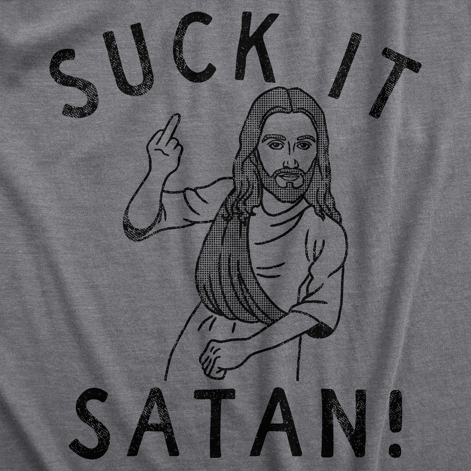 Mens Suck It Satan T Shirt Funny Offensive Rude Jesus Joke Tee for Guys gallery