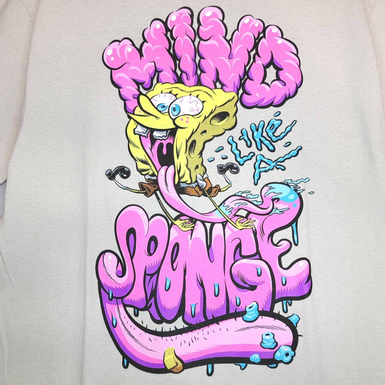 SPONGEBOB SQUARE PANTS SHIRT Mens Extra Large XL BEIGE CASUAL CARTOON ANIME NWT gallery