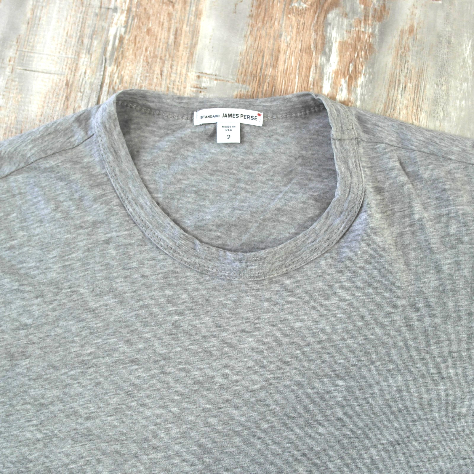 James Perse Shirt Mens Size 2 Gray Crewneck long sleeve MHEL3351 Cotton gallery
