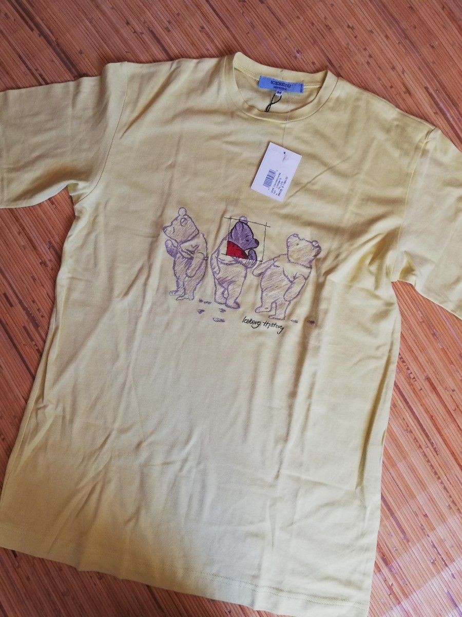 Iceberg History Winnie the Pooh Disney T-Shirt Yellow M NWT Vintage Rare gallery