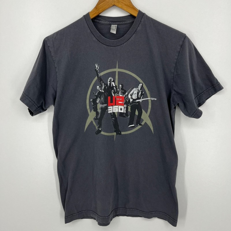 U2 360 Tour T-Shirt Adult Size M Gray 2010 Concert Band Tee American Apparel