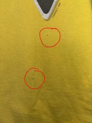 Vintage 90s Thrashed Guess Jeans Men’s XL Triangle Logo T-Shirt Mustard Yellow