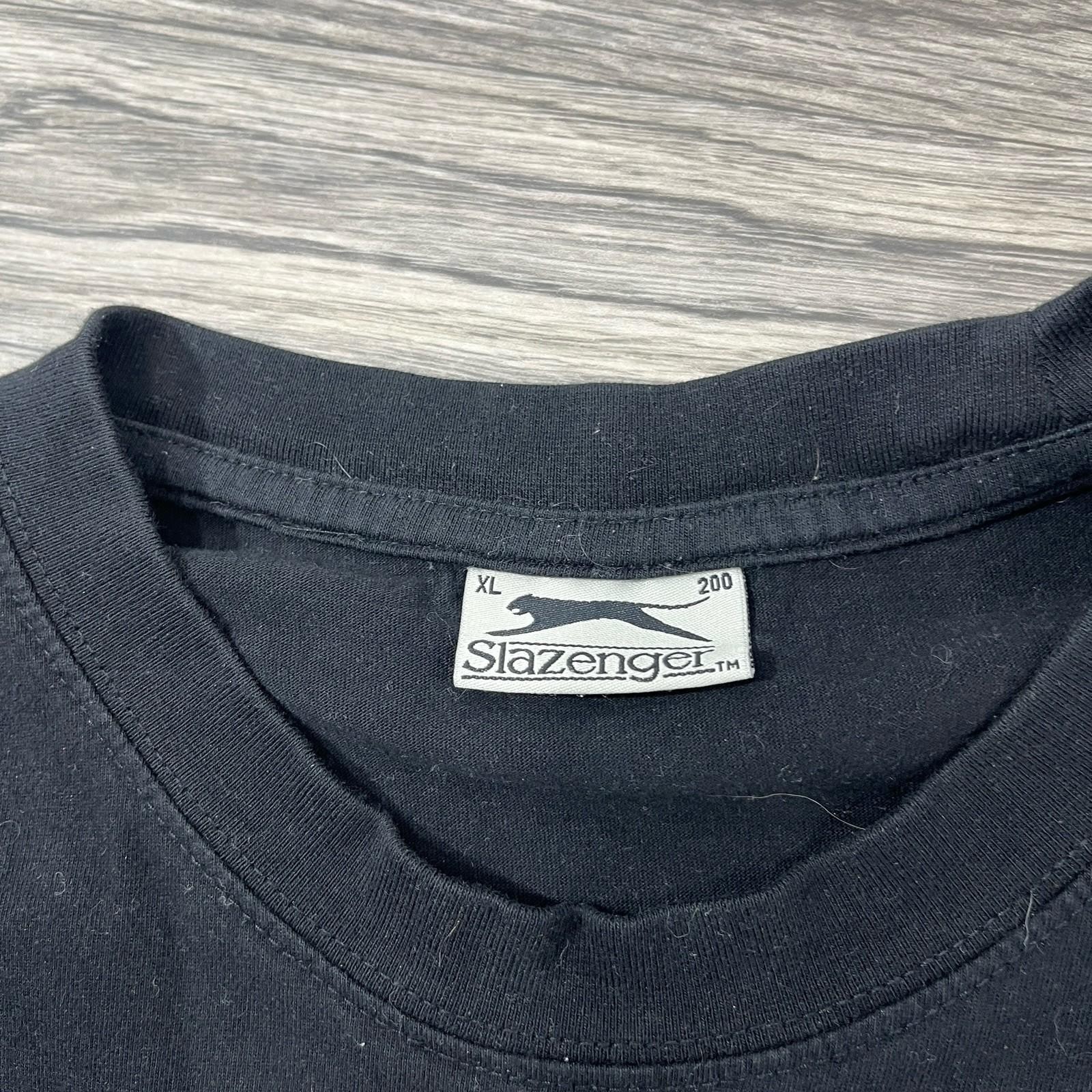Slazenger Black Tee Shirt XL Men's Casual Athleticwear Top Logo T-Shirt gallery