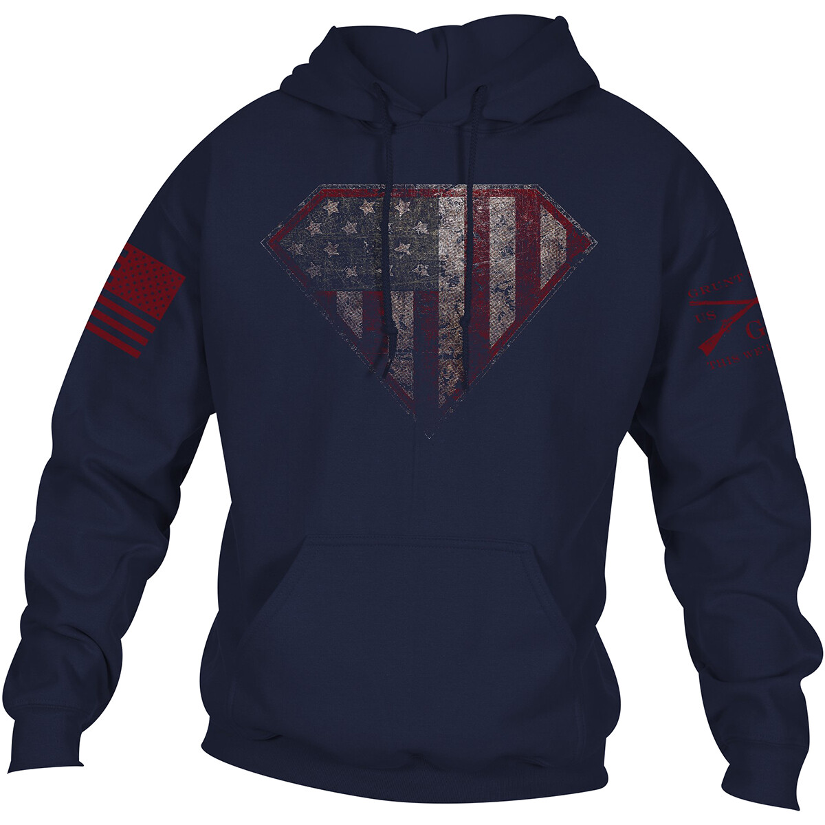 Grunt Style Super Patriot 2.0 Pullover Hoodie – Navy Blue