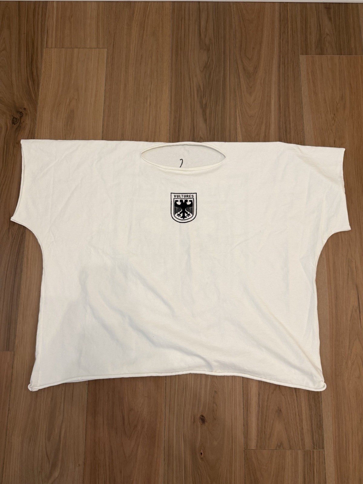 Vultures Logo Graphic Oversized Crew Neck Cotton Knit T-Shirt, White/Black 2 gallery