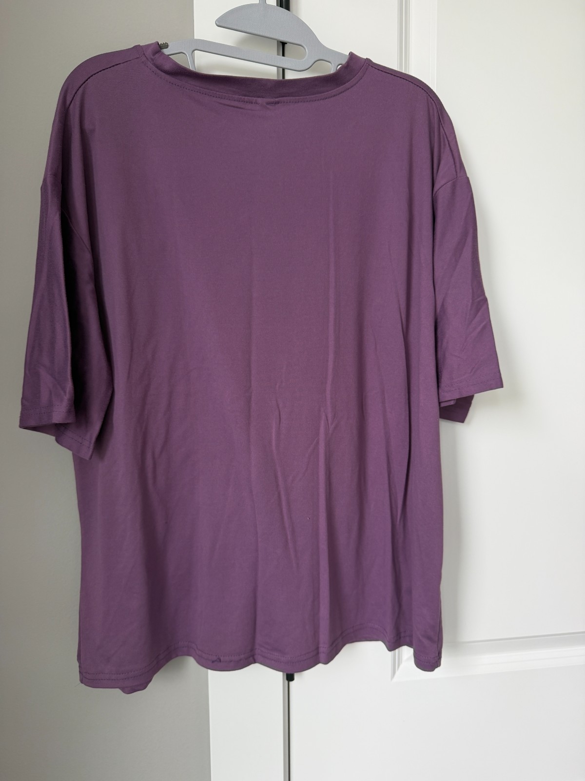 Purple Cheers Embroidered T Shirt Oversized Crew Neck Short Sleeve Pullover gallery