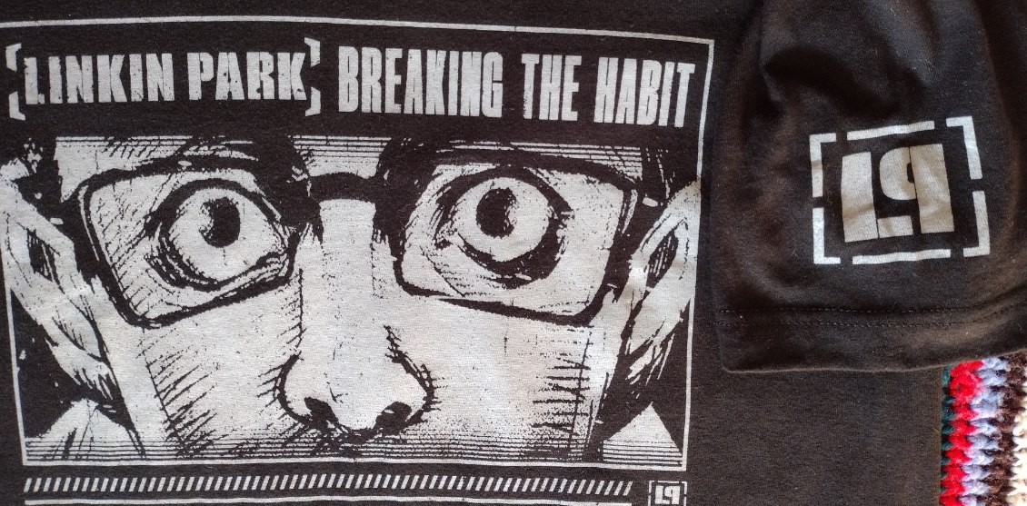 Linkin Park Tultex Breaking The Habit T Shirt Medium Black LP Band Concert Rare gallery
