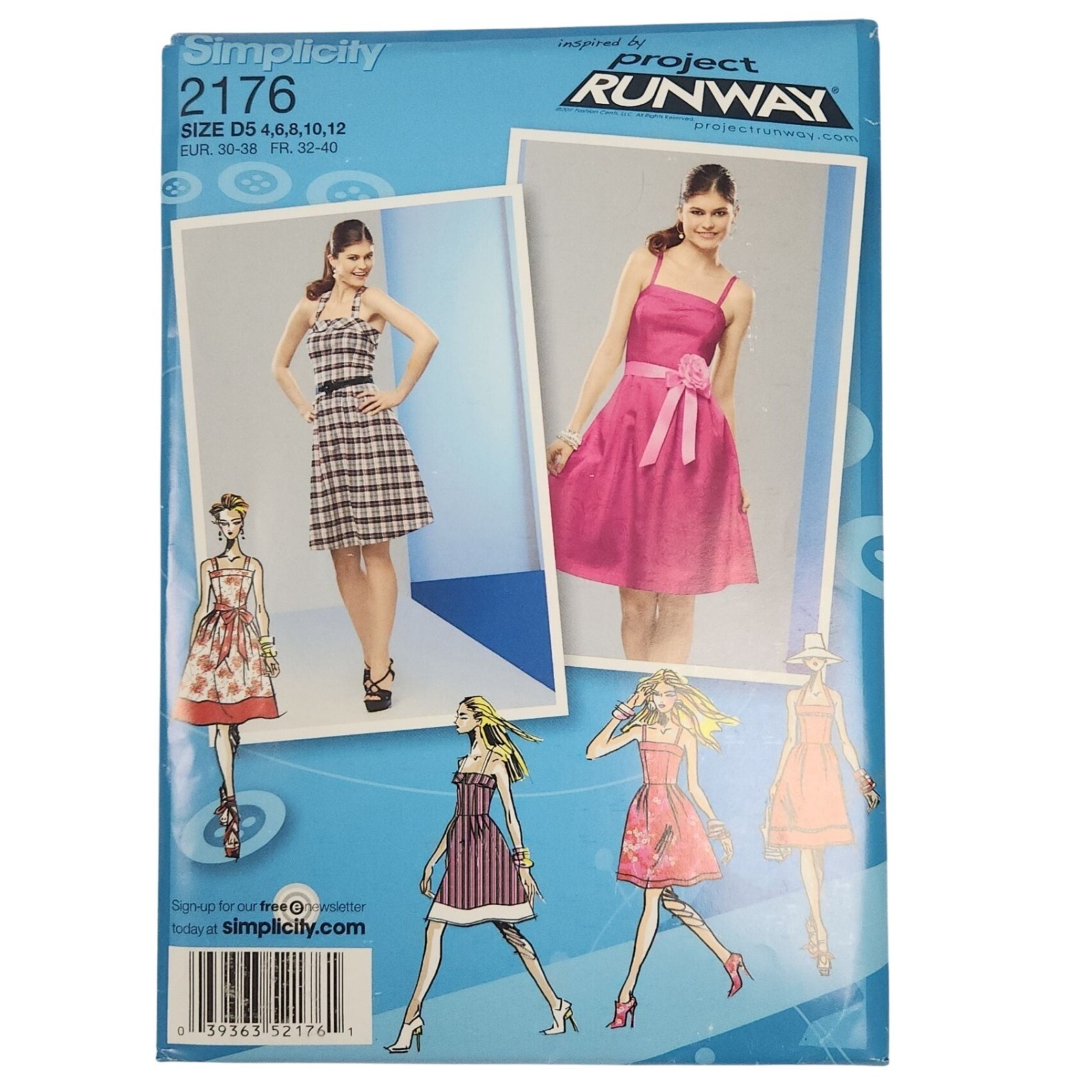 Simplicity Project Runway 2176 Misses Dresses Sewing Pattern Size D5 4-12 Uncut