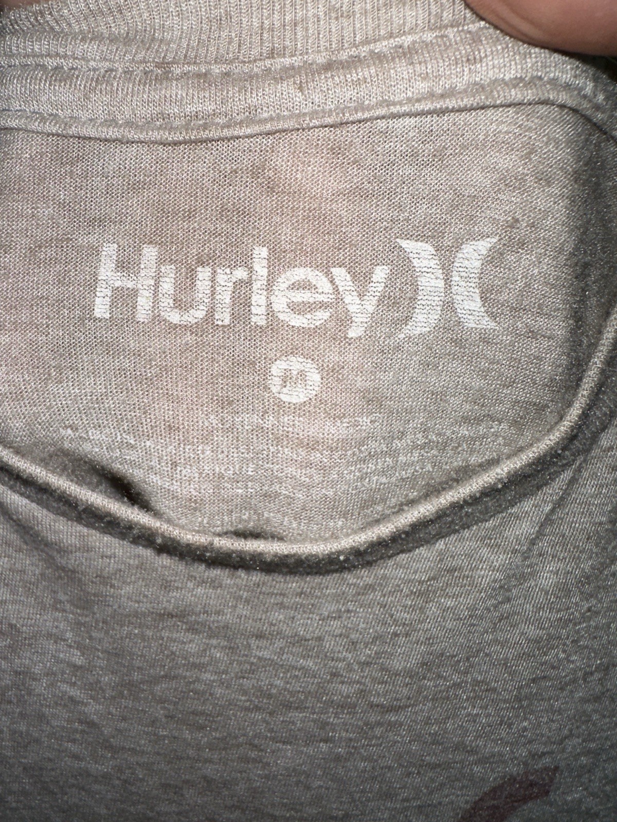 Hurley Graphic Print Gray Crew Neck Short Sleeve Mens Knit T-Shirt Logo gallery