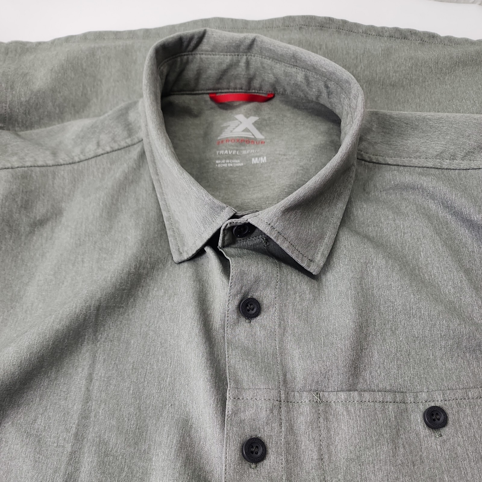ZeroXposur Travel Series Mens Uv outdoor Longsleeve buttondown sz M green gallery