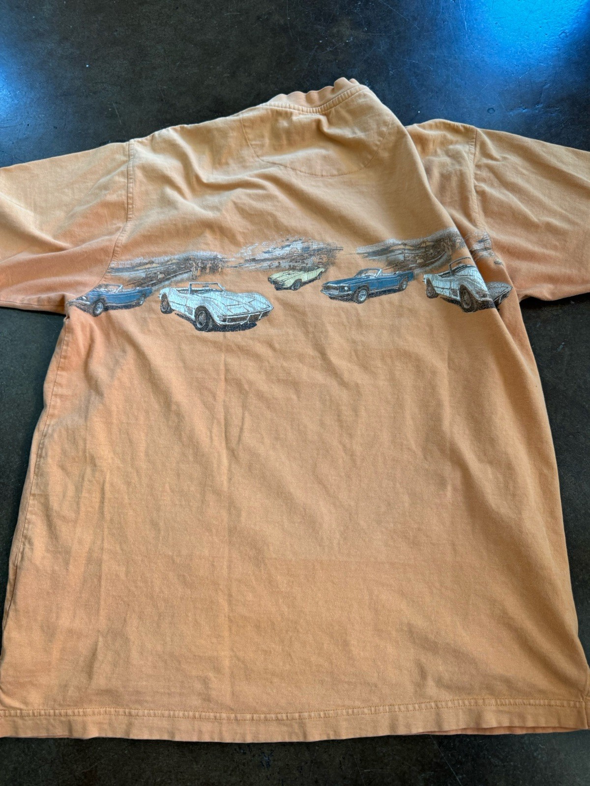 Classic Car Graphic T Shirt Reverse Print Size Large Short Sleeve 100 Cotton USA gallery