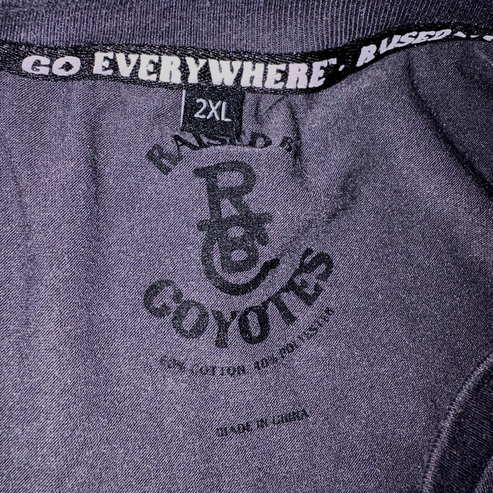 Raised By Coyotes Go Everywhere T-Shirt Gray XXL Mens 2XL gallery
