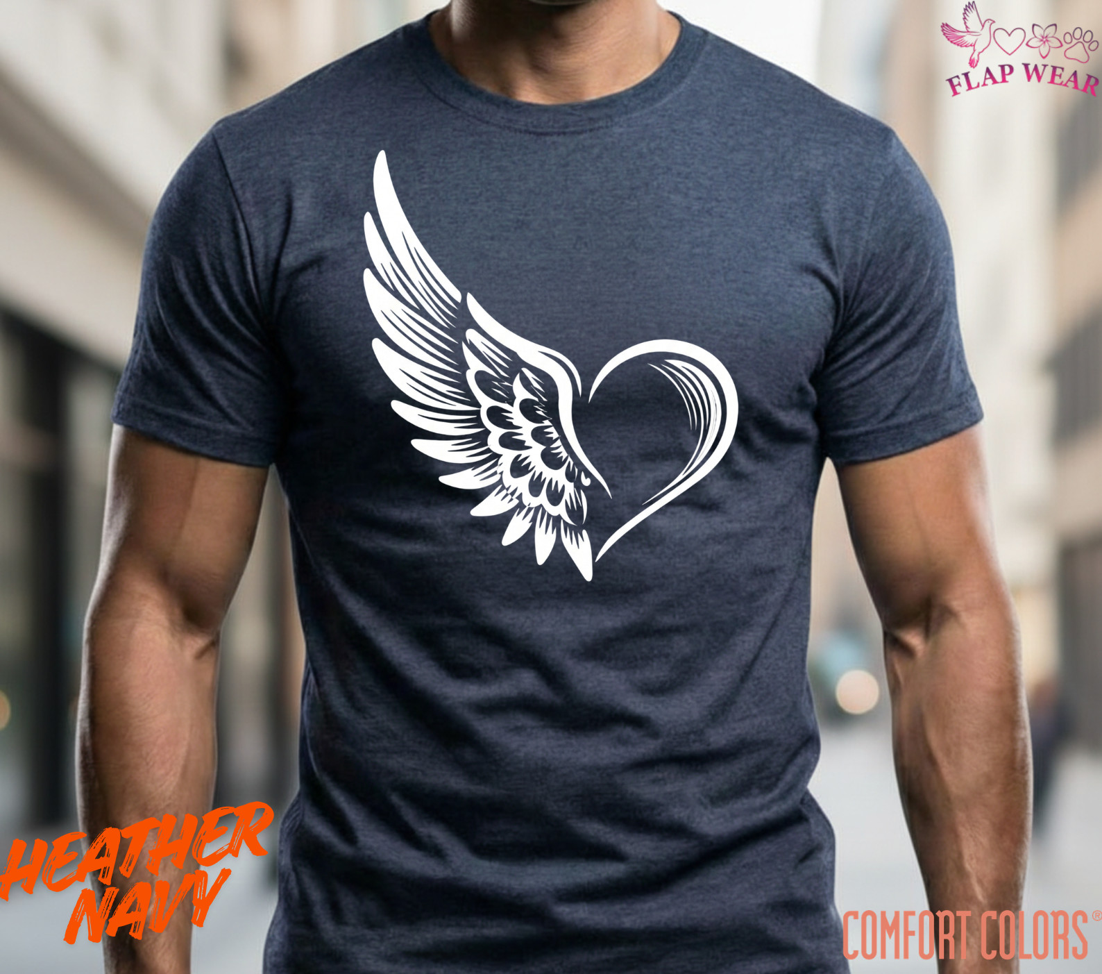 Unisex Heart with Angel Wing T shirt Men T shirt Women valanity day Romantic gallery