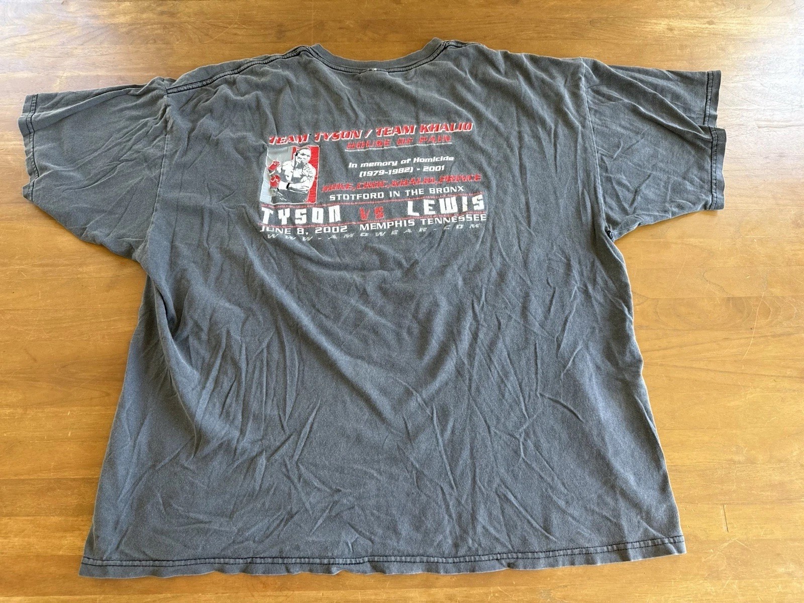Mike Tyson Lewis Fight Of The Century 2002 Boxing Distressed Vintage T-Shirt XXL gallery