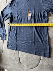 BRAND NEW ” GEORGE ” MEN’S SOLID DARK BLUE COTTON LONG SLEEVE T-SHIRT.” M