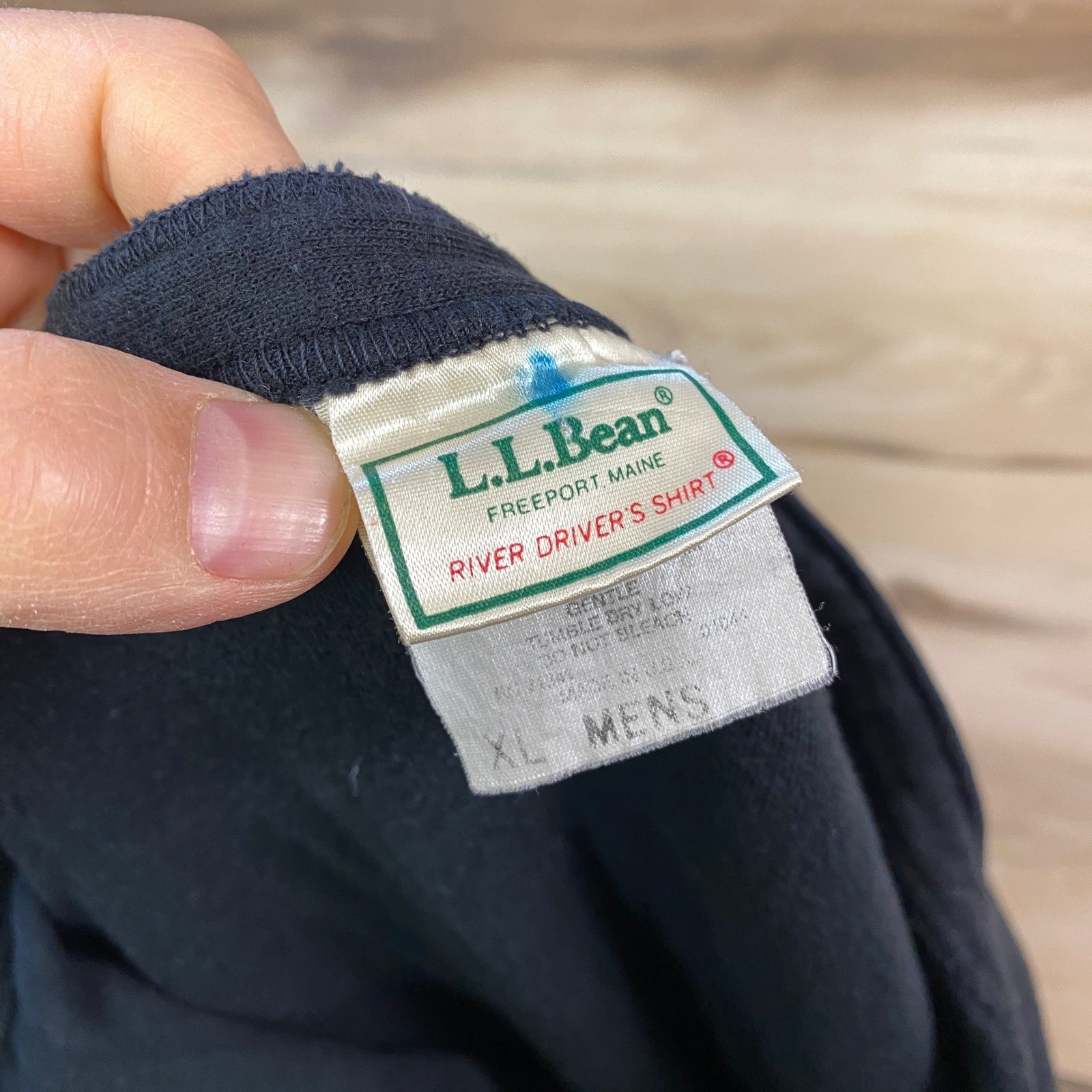 Vintage L.L. Bean Henley Shirt Base layer Mens XL Wool Blend USA River Driver gallery