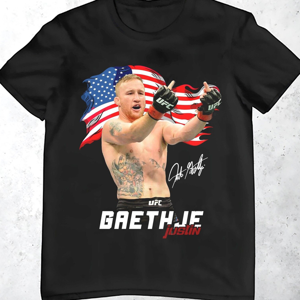 Justin Gaethje Vintage Fighter Graphic T Shirt gallery