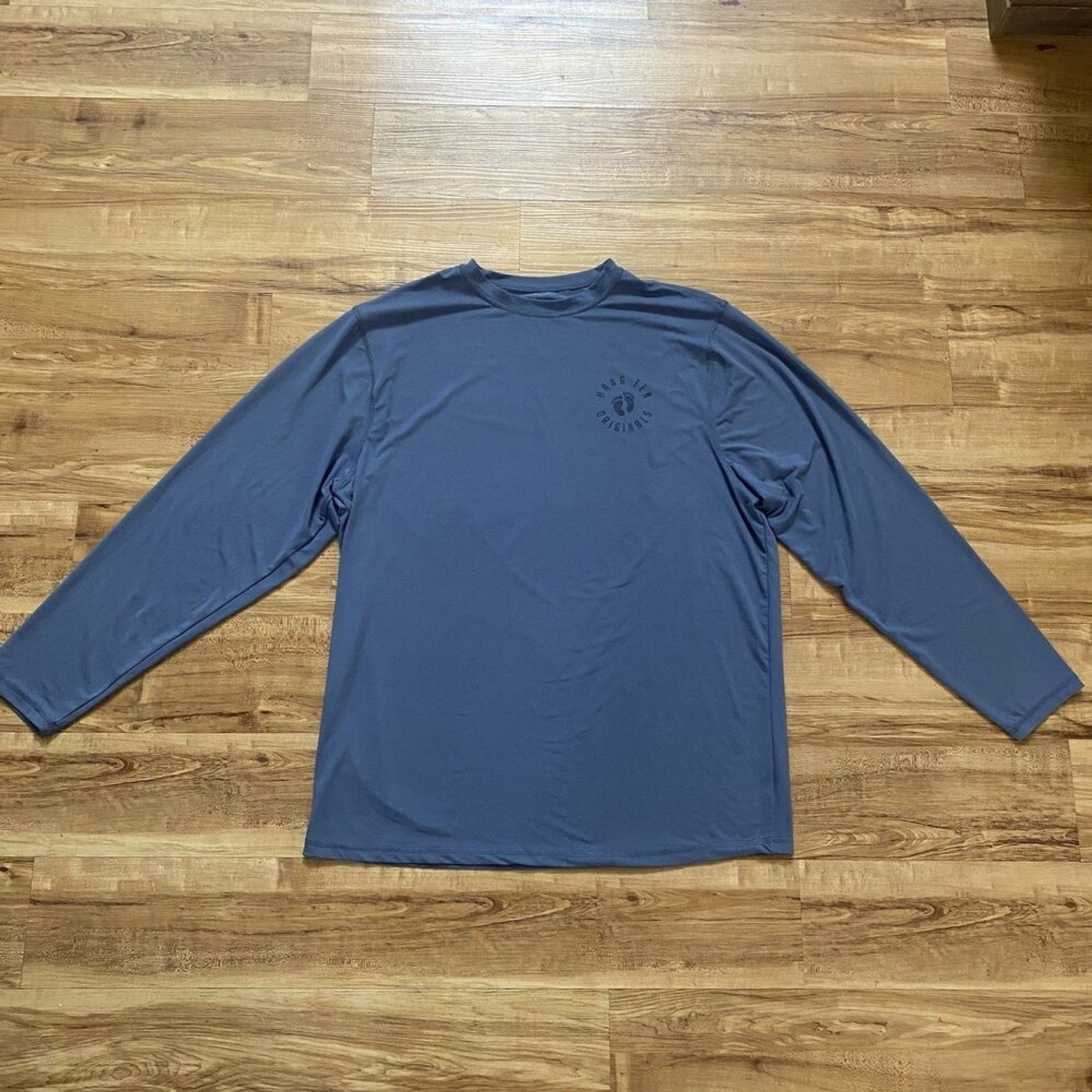 Hang Ten Mens XL Blue UPF 50+ Quick Dry Long Sleeve T-Shirt Sun Swim Rash Guard gallery