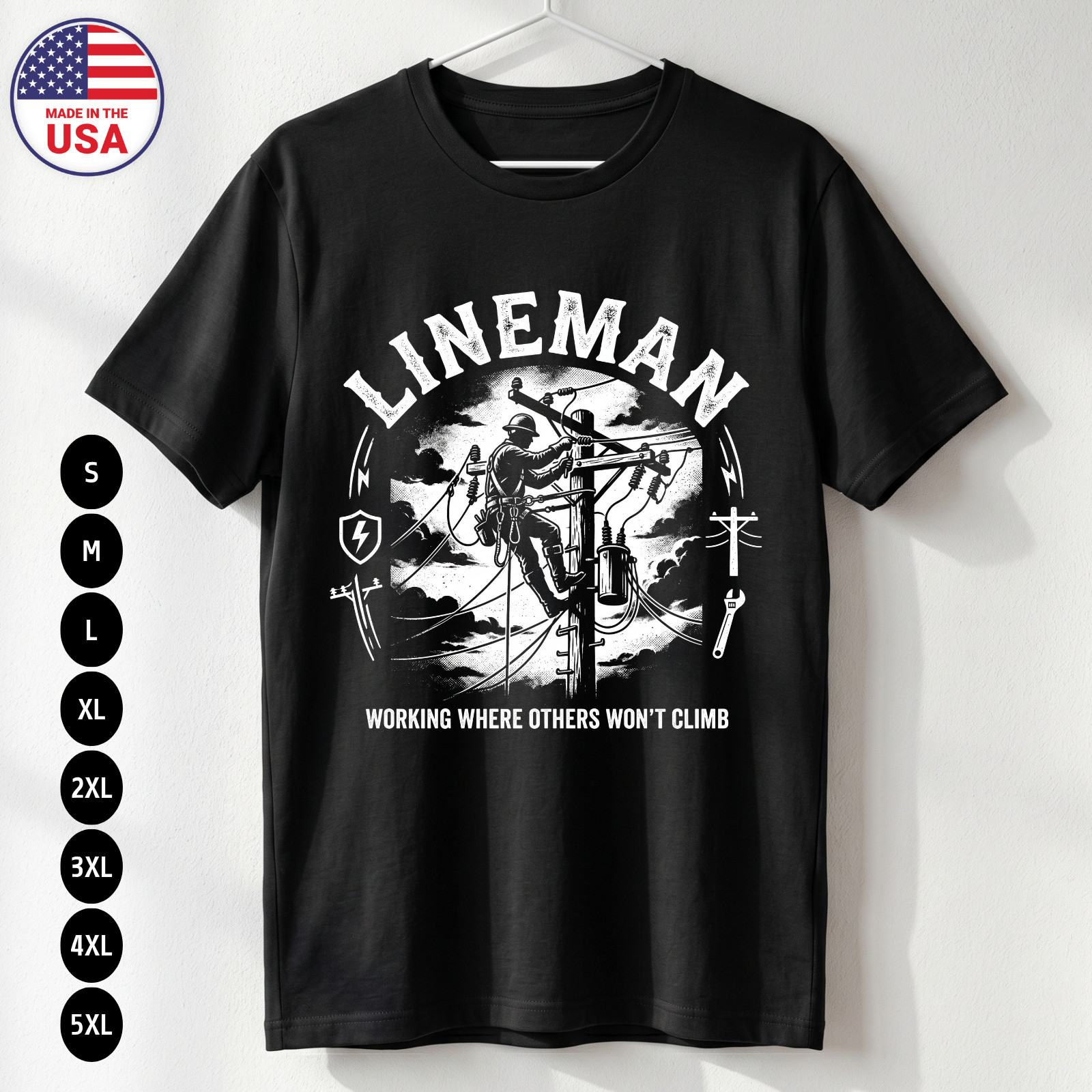 Lineman T-Shirt Power Line Worker Gift Graphic Tee S-5XL gallery