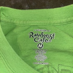 Rainforest Cafe Shirt Mens Medium Green Parrot Orlando Souvenir Graphic Tee