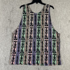 VTG Lightning Bolt Brand Tank Top Large Fish & Totems Pastel Multi