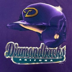 Vintage Arizona Diamondbacks Tshirt Men Size XL 1998 Purple Helmet 90s MLB