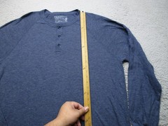 Faherty Henley Shirt Mens 2XL Blue Cloud Cotton Long Sleeve Pima Modal