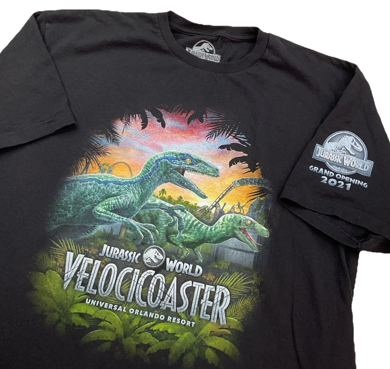Universal Studios Jurassic World T-Shirt Sz XL VelociCoaster Grand Opening 2021 gallery