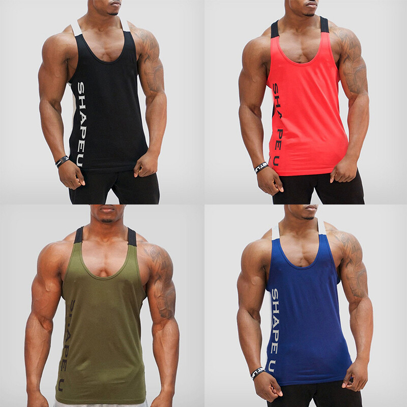Men's Sleeveless Workout Tank Top Bodybuilding Gym Sports Muscle Fitness T-Shirt gallery