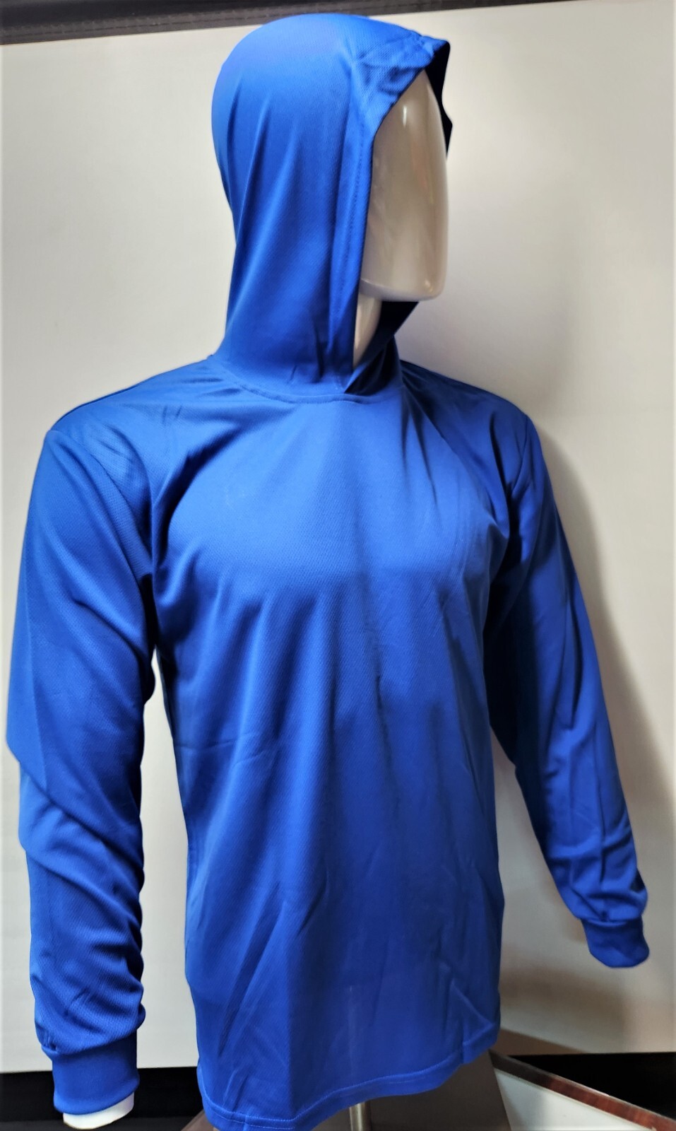 BLUE Long Sleeve Safety Shirt With Hoodie, Quick Dry Polyester Birdeye mesh gallery