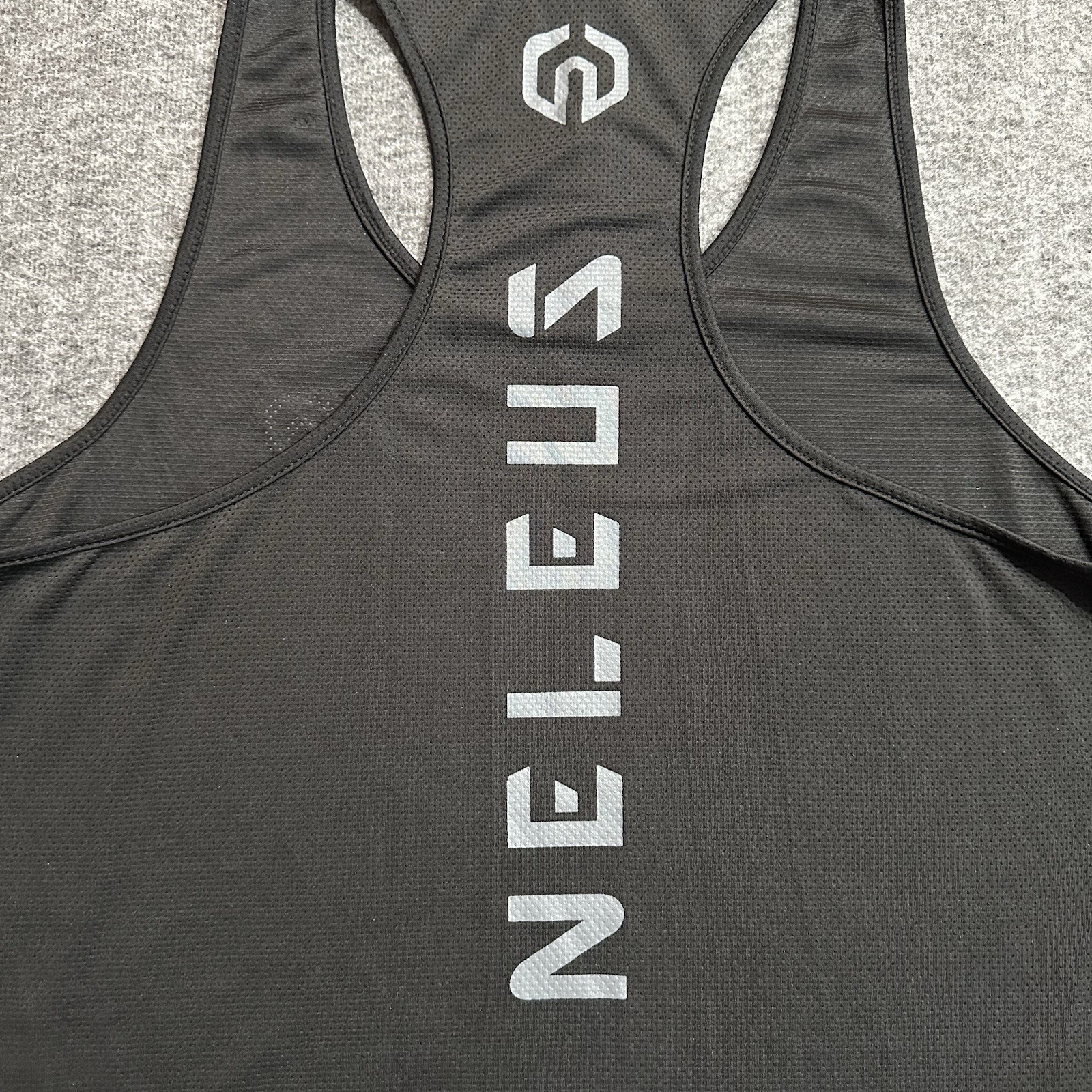 Neleus Men's Black Mesh Performance Racerback Tank Top Size Large Gym gallery