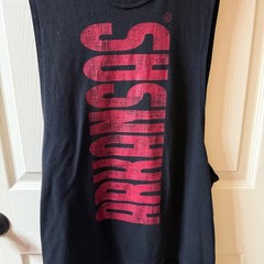 Colosseum Arkansas Razorbacks Black Red Muscle Tank Top Shirt M