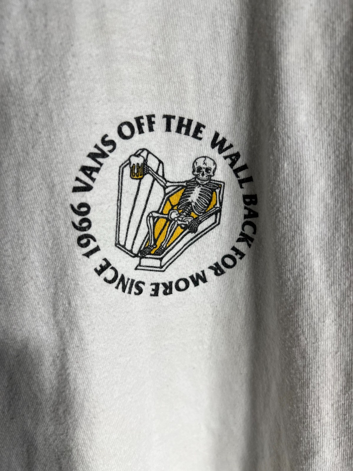 VANS "Off the Wall" White Adult Tee T-Shirt Front and Back Graphics SZ Large gallery
