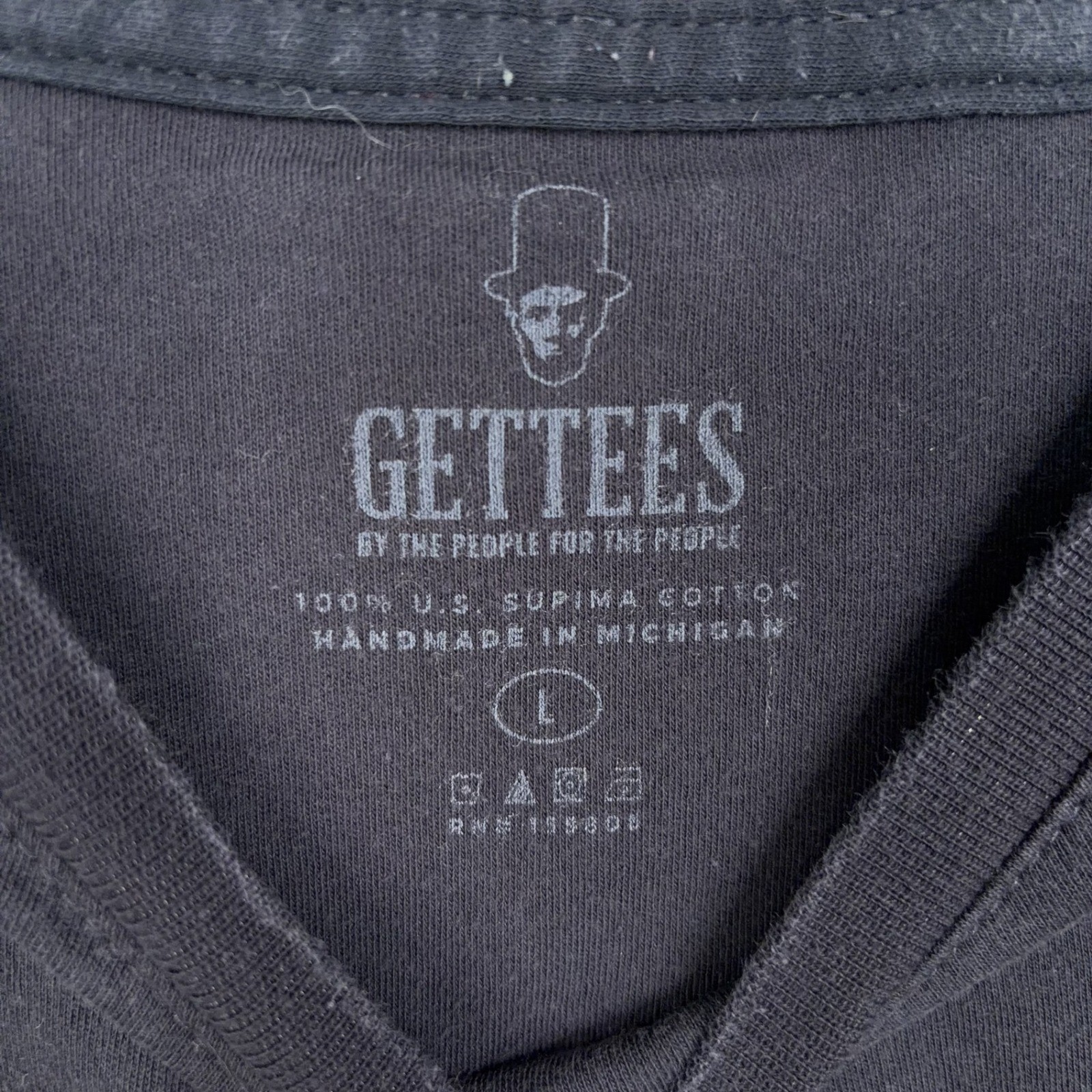 Gettees Shirt Mens Large Black Supima Cotton Short Sleeve Crew Neck Basic Tee gallery