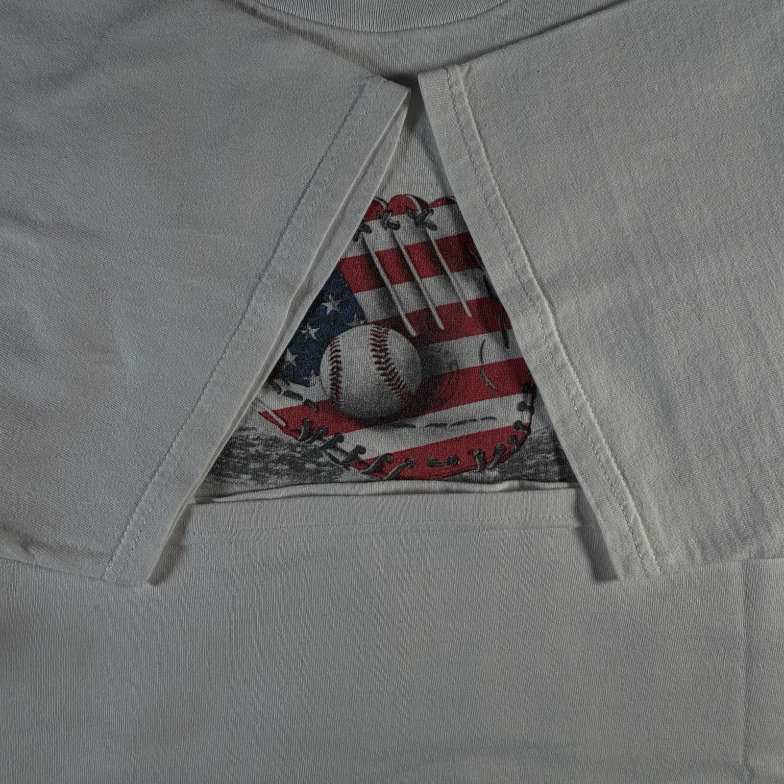 Vintage 90s Baseball An American Tradition White T-Shirt Mens Large MLB USA gallery