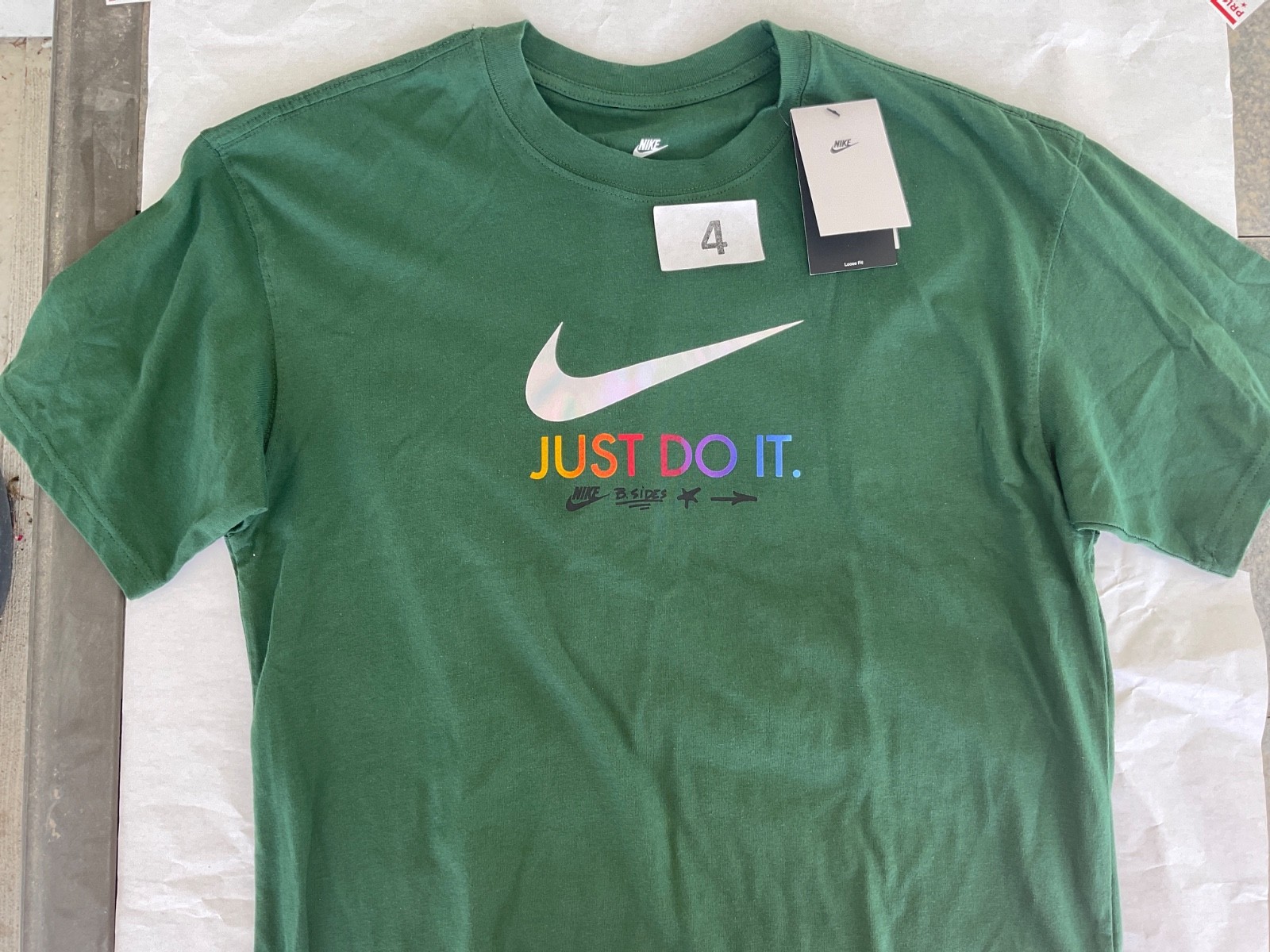 Nike Tee Shirt Short Sleeve Blue Bright Green Sportswear New 100% Cotton gallery