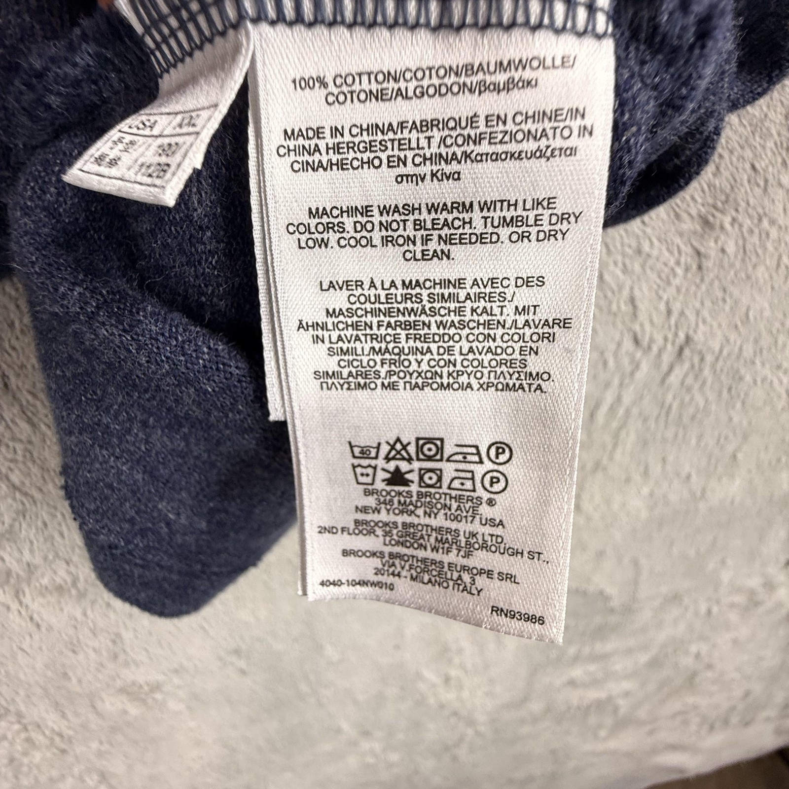 Brooks Brothers Red Fleece Shirt Mens 2XL Blue Henley Long Sleeve Knit Heather gallery