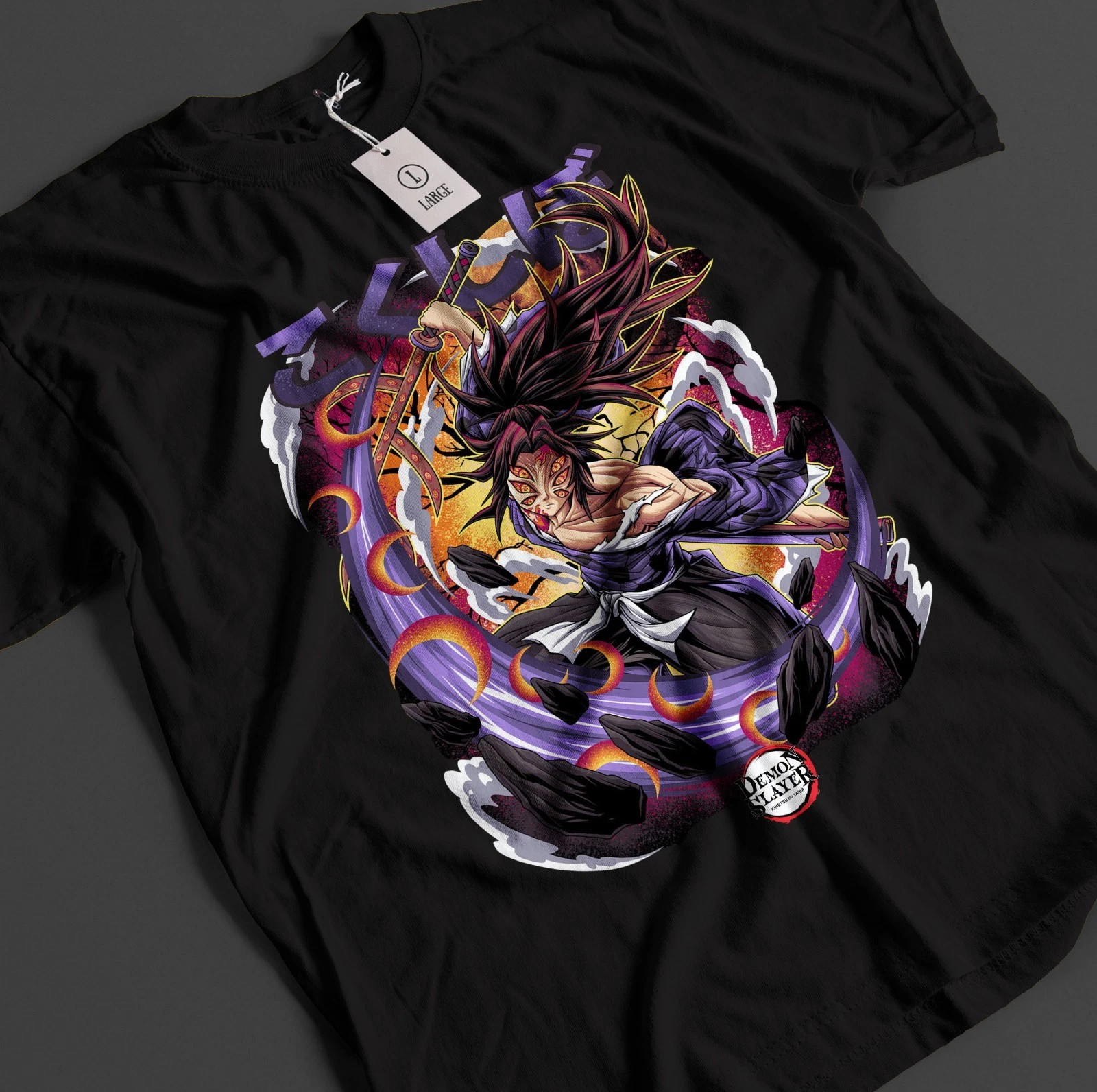 Demon Slayer Shirt Kokushibo Upper Moon 1 T-Shirt Tanjiro KNY Anime Muzan Tee#12 gallery